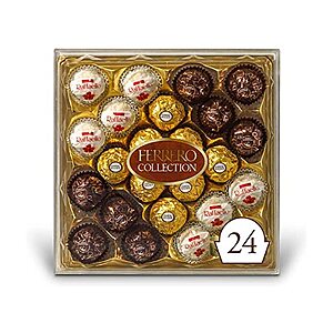 24-Ct Ferrero Rocher Fine Hazelnut Milk Chocolate Candy (Assorted Coconut Candy & Chocolates) Gift Box $7 + Free Shipping w/ Amazon Prime