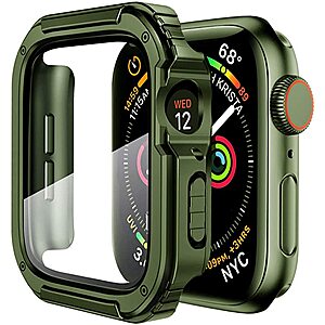 Mesime Tempered Glass Screen Protective Case for Apple Watch (various) $4