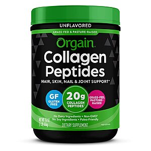 16-Oz Orgain Grass Fed Pasture Raised Collagen Peptides Powder (Unflavored) $15.75 w/ S&S + Free Shipping w/ Prime or on $25+