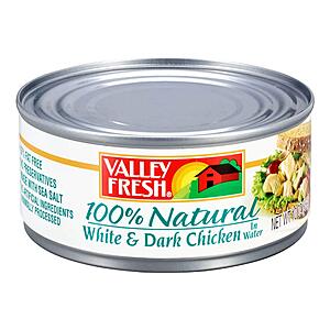 Amazon: Valley Fresh 100% Natural White & Dark Canned Chicken in Water, 10 Ounce (Pack of 12) AC + Free Prime Shipping Lowest Price Ever $18.82