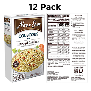 Amazon Prime Only: Near East Couscous Mix, Herbed Chicken 5.7 Ounce (Pack of 12 Boxes), 50% Off, Less w/SS, Free Prime Shipping $14.59