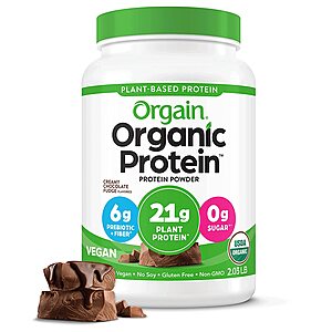 Amazon.com : Orgain Organic Vegan Protein Powder, Creamy Chocolate Fudge - 21g of Plant Based Protein $16.90