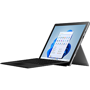 Microsoft - Surface Pro 7+ - 12.3” Touch Screen – Intel Core i5 – 8GB Memory – 128GB SSD with Black Type Cover (Latest Model) - Platinum / $799 / BestBuy $799.99