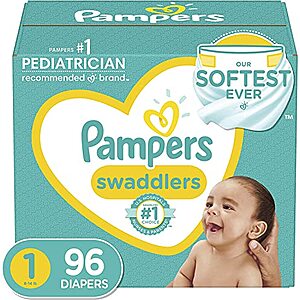 Diapers Newborn/Size 1 (8-14 lb), 96 Count - Pampers Swaddlers Disposable Baby Diapers, Super Pack (Packaging May Vary) - $19.47 - Amazon