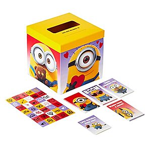 Hallmark Valentines Day Cards for Kids and Mailbox for Classroom Exchange, Minions (1 Box, 32 Valentine Cards, 35 Stickers, 1 Teacher Card) - $4.44 - Amazon