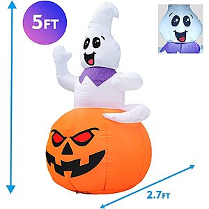 GOOSH 5 FT Halloween Inflatable Outdoor Ghost $14.9