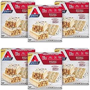 6-Pack 5-Count Atkins Birthday Cake Protein Meal Bar (30 Bars) $20.20 w/ S&S + Free Shipping w/ Prime or $25+