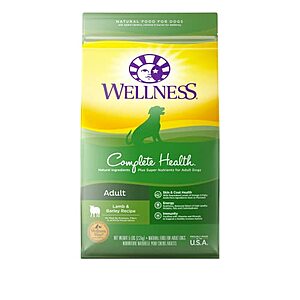 5-Lb Wellness Complete Health Adult Lamb & Barley Recipe Dry Dog Food $7.35 w/ S&S + Free S&H w/ Prime or $25+