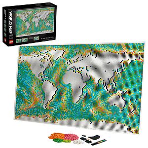 LEGO Art 11,695-Piece World Map Building Kit + $30 Kohls Cash $175 + 2.5% SD Cashback + Free S/H