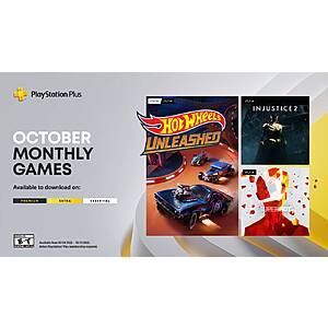PS+ Members: PS4 Digital Games: Hot Wheels Unleashed, Injustice 2, Superhot for Free