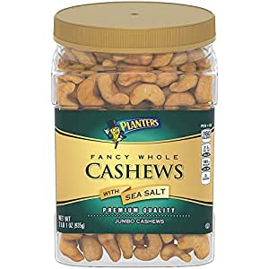 PLANTERS Fancy Whole Cashews with Sea Salt, 33 oz. Resealable Jar - Snack for Adults Made with Simple Ingredients - Kosher~$13.41 With 5% S&S @ Amazon~Free Prime Shipping!