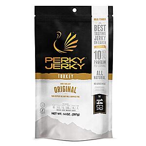 Perky Jerky Original Turkey Jerky, 14oz - Low Sodium - 10g Protein per Serving - Low Fat - 100% U.S. Sourced~$11.13 @ Amazon~Free Prime Shipping!