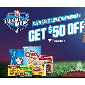 Buy 4 Select General Mills Products, Get $50 Fanatics Promotional Code Free