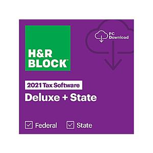 H&R Block 2021 Tax software Deluxe + State $18, Premium $25 & More + Free eDelivery