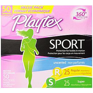 50-Count Playtex Sport Tampons w/ Flex-Fit Technology $6.62 w/ S&S + Free Shipping