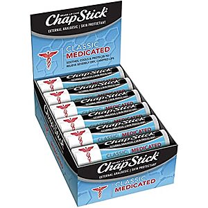 ChapStick Classic Medicated Lip Balm Tubes, Chapped Lips Treatment and Skin Protectant, Mother's Day Gift - 0.15 Oz (Pack of 12) $9.89