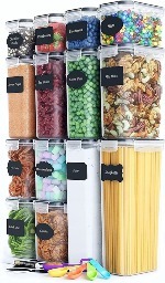 14 PC Plastic Kitchen Storage Containers for Pantry Organization and Storage $24.99 + Free Shipping