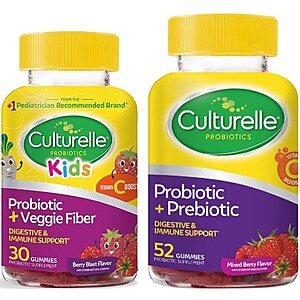 Culturelle Daily Probiotics: 30-Ct Kids/52-Ct Adult Gummies: 2 for $12.60, or 30-Ct Capsules - 2 for $17.10 + Free Pickup @ Walgreens