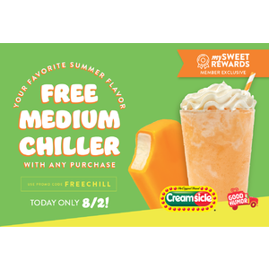 Krispy Kreme Rewards: Free Medium Chiller w/ Any Purchase (Valid 8/2 only)