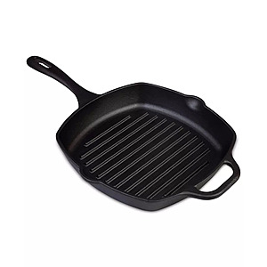 10" Victoria Cast Iron Deep Grill Pan $15, 12" Victoria Cast Iron Skillet $15 & More + Free Store Pickup at Macy's or FS on $49+