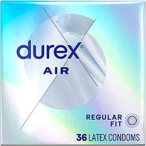 Up to 30% off 36 Ct. Durex Air Extra Thin Condoms, Regular Fit $13.64 + FS w/ Prime & MORE