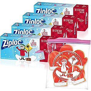 120-Count Ziploc Gallon Food Storage w/ Grip 'N Seal Technology (holiday design) $9.78 + Free Shipping w/ Prime or on orders $25+
