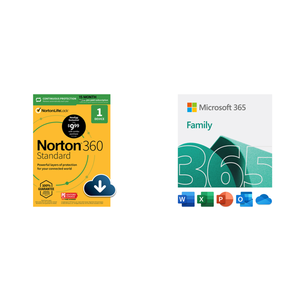 1-Year Microsoft 365 Family Software Bundles (Digital): Norton 360 or AVG Bundle $60 each & More