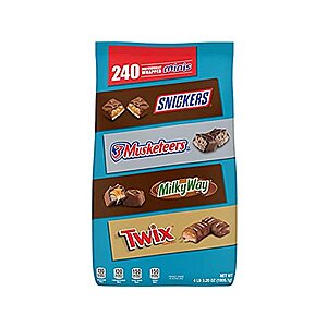 Snickers, Twix, 3 Musketeers & Milk Way Minis Size Chocolate Candy Variety Mix 240 Pieces 29% off $13.99