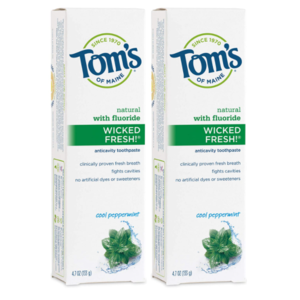 Tom's of Maine Natural Wicked Fresh! Fluoride Toothpaste, Cool Peppermint, 4.7 oz. 2-Pack $6.70 @ Amazon