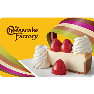 The Cheesecake Factory $25 eGift Card + Two Free Slices of Cheesecake* $25 - FRIDAY, 12/20/19 ONLY