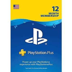 12-Month PlayStation Plus Membership (Digital Delivery) $40