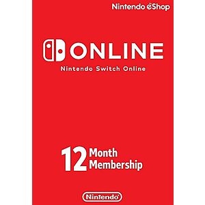 12-Month Nintendo Switch Online Individual Membership (Digital Delivery) $15