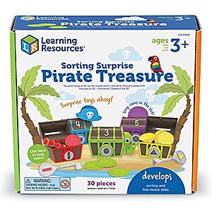 Learning Resources Sorting Surprise Pirate Treasure - 30 Pieces, Ages 3+ Color, Sorting & Matching Skills Toy, Fine Motor Skills Toys for Toddlers, Preschool Learning Toys $10.42