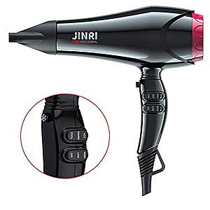 JINRI Hair Dryer Professional Blow Dryer Fast Dryer with Ceramic Ionic,Black (Normal Size) $19.99