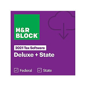 H&R Block 2021 Deluxe + State + $15 Gift Card (Home Depot, Lowes & More) $24.99