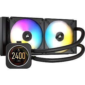 CORSAIR iCUE H100i ELITE LCD Display Liquid CPU Cooler for $214.99 after coupon and MIR + Free Shipping