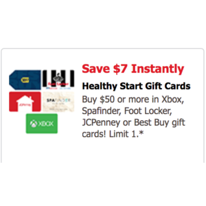 Safeway / Albertsons / Vons Just4U App: Save $7 WYB $50 Or More in Best Buy, XBOX, JCPenney, Foot Locker or SpaFinder Gift Cards