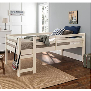 Walker Edison Twin Low Loft Bed $163, Harper & Bright Design Pine Twin Over Full Bunk Bed w/ 2-Storage Drawers (White) $374.80 + Free S/H