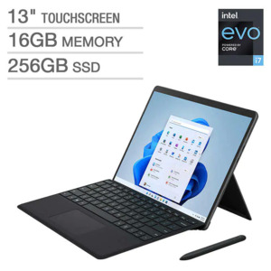 Microsoft Surface Pro 8 Bundle - Intel Evo i7-1185G7 / 16GB RAM / 256GB SSD / 13" Touch Screen / Signature Cover & Slim Pen 2 $999.99