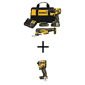 DCF850 with compact drill and oscillating multi-tool with 2 batteries and charger and bag combo kit - $249