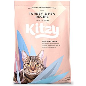 12-lb Kitzy Dry Cat Food (Turkey & Pea) $11.25 & More w/ S&S