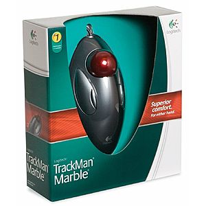 Logitech Trackman Marble USB Wired Trackball Ergonomic Mouse $17 + Free S&H w Prime