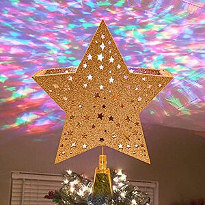 PEIDUO Christmas Tree Topper Gold Star $19.99