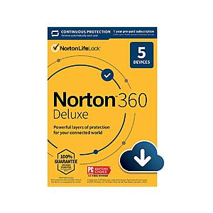 Norton 360 Deluxe 2021 (5 Devices with Auto Renewal) + H&R Block Deluxe + State) Both for $21.99