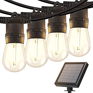 addlon 27 or 48FT Solar String Lights Commercial Grade Warm White for $16.99 / $29.99 + Free Shipping $16.99