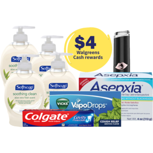 4-Ct 7.5oz Softsoap Hand Pump + 4oz Colgate Toothpaste & More + $4 Walgreens Cash $5.60 + Free Store Pickup