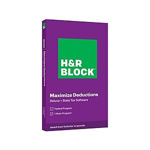 H&R Block Deluxe Tax with State Software - 50% off at Newegg $22.49