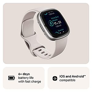 Fitbit Sense 2 Advanced Health and Fitness Smartwatch (Lunar White/Platinum) $170 + Free Shipping