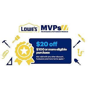 Register/Sign-Up for Lowe's Pro Business Account Program & Receive $20 Off $100+ Coupon (Offer thru May 25, 2022)