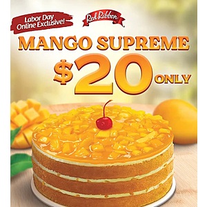 45% off 8in. Mango Supreme Cake (9/5/22 to 9/7/22) $20
